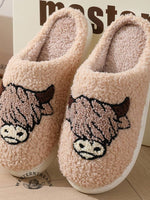 Cow Print Cozy Plush Home Slippers – Warm and Comfy Indoor Footwear