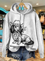 Western Cowboy Dog Cotton Casual Hoodie Sweatshirt