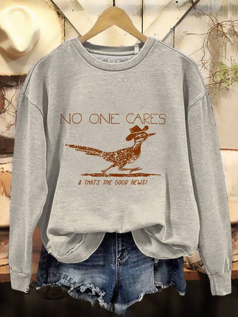 Birds Print Casual Cotton Sweatshirt