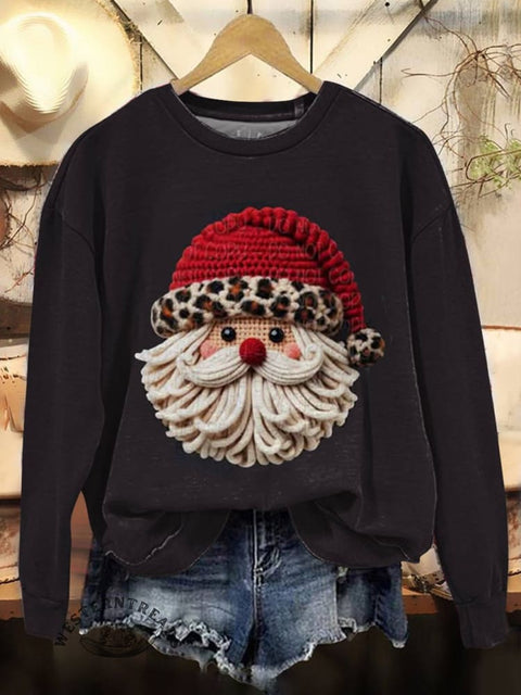 Christmas Print Casual Cotton Sweatshirt