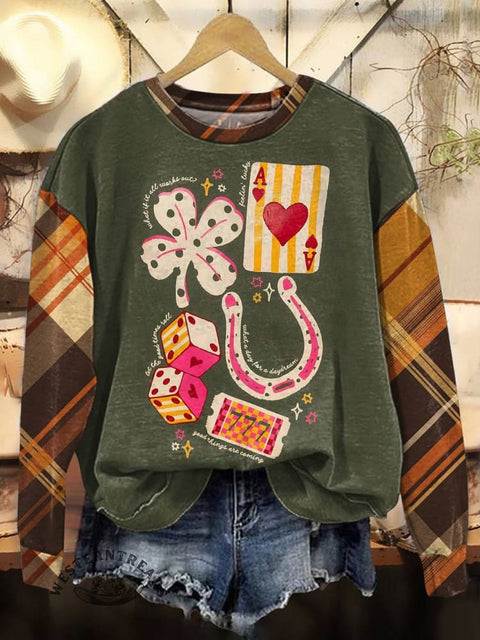 Classic West Print Casual Cotton Sweatshirt