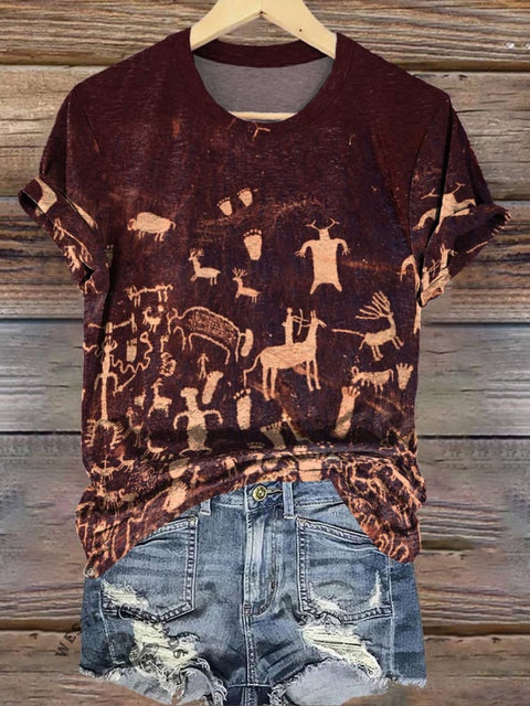 Native American Petroglyphs Print T-shirt