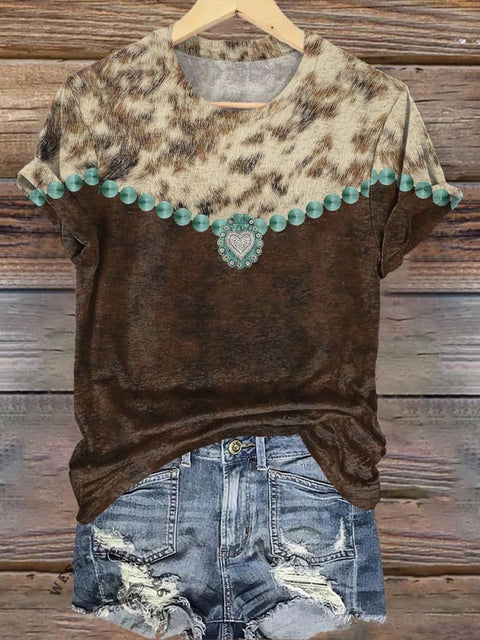 Women's Classic West V-neck Casual T-Shirt