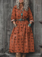 Women's Cattle Brands Print Dress