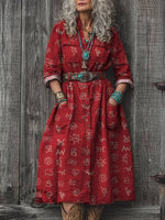 Women's Cattle Brands Print Dress