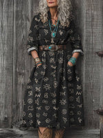 Women's Cattle Brands Print Dress