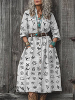 Women's Cattle Brands Print Dress