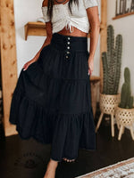 Boho Layered Denim Skirt