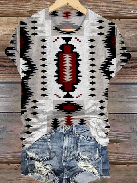 Geometric Ethnic Print T-shirt