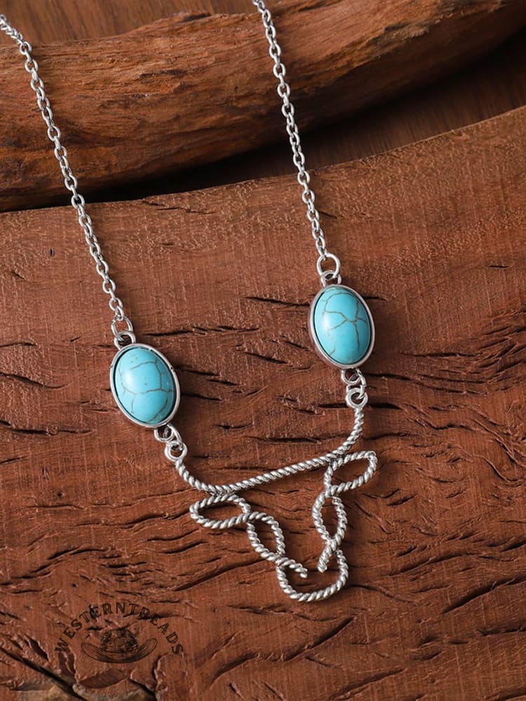 Turquoise Cow's Head Necklace