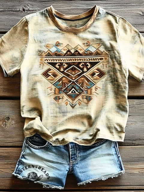 Aztec Art Print Casual T-shirt
