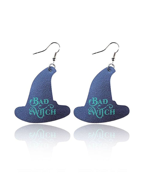Halloween Bad Witch Print Earrings