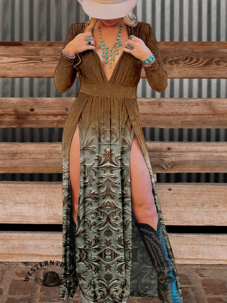 🔥Hot Sale🔥Women's Vintage Print Pocket Cotton Dress