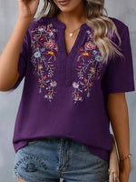 Women's Embroidered Patchwork Lace Top