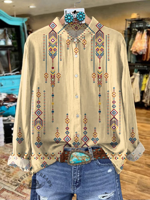 Women's Yellow Diamond Patterned Casual Top