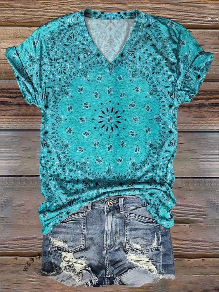 Bohemian Mandala Print T-Shirt