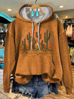 Wild West Fallen Cactus Retro Print T-Shirt