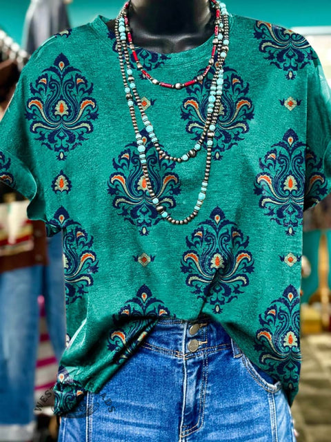 Simple Pattern Printed Casual T-Shirt