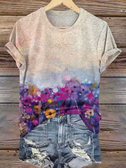 Floral Print Casual T-Shirt