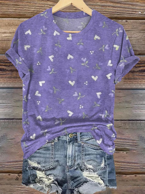 Heart Polka Dot Print Casual T-shirt
