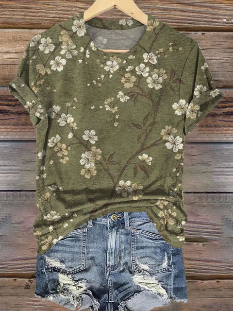 Floral Print Casual T-Shirts
