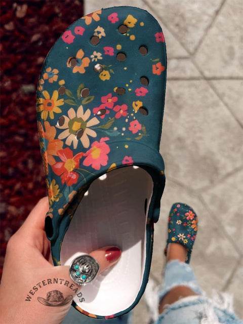 Flower Pattern Print Casual Slippers