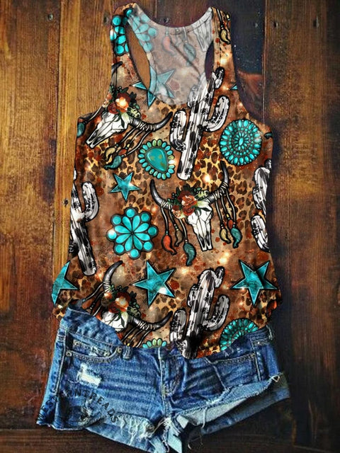 Women's Retro Western Print Comfortable Tank Top