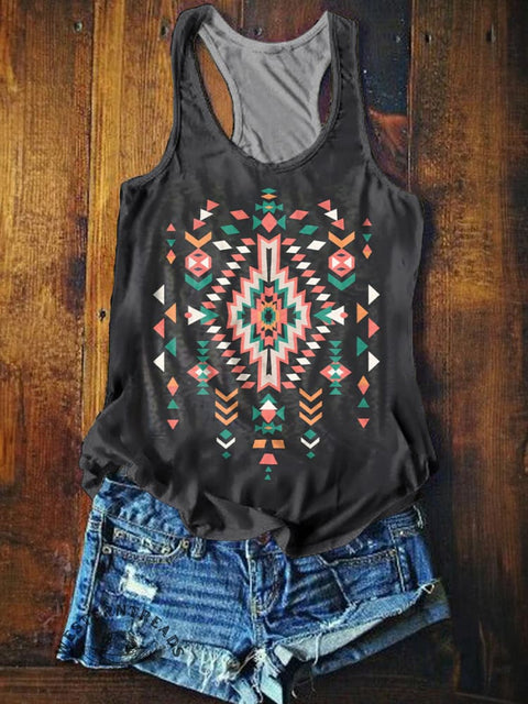 Women's Aztec Print Casual Tank Top