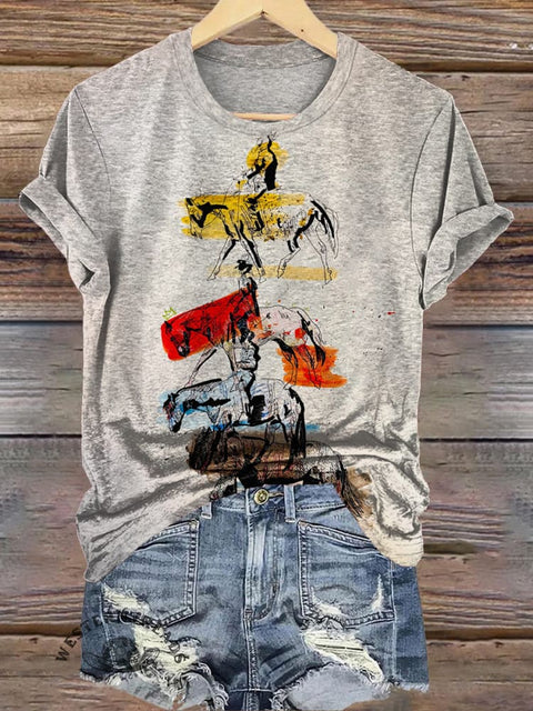Cowboys Art Print Casual T-shirt