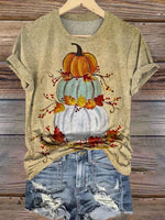 Funny Pumpkin Graffiti Print Casual T-shirt