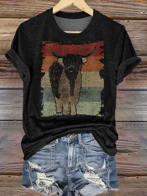 Multicolor Cow Print T-shirt