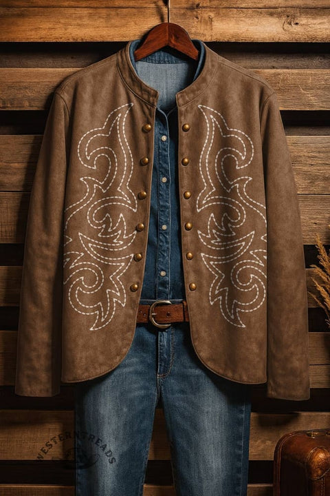 Women's Classic West Print Casual Jacket