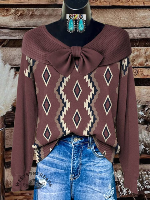 Women's Aztec Print Casual Sweater
