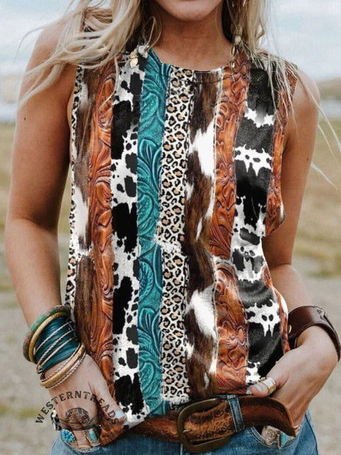 Women's Classic West Stripes Casual Tank Top