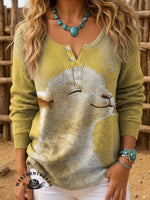 Lamb Art Prints Casual Cotton Sweatshirt