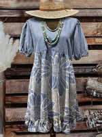 Vintage Floral Print Casual T-shirt