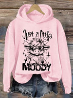 Women'S Western Highland Cow Print Casual Hoodie