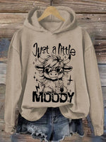 Women'S Western Highland Cow Print Casual Hoodie
