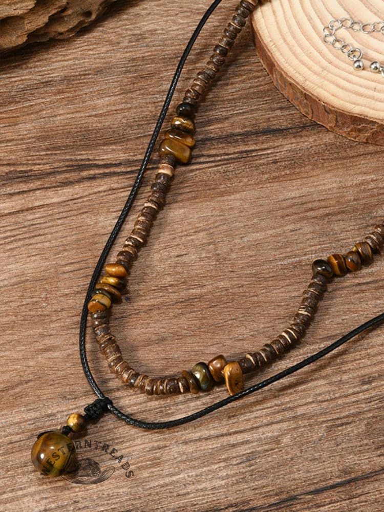 Coconut Shell Turquoise Necklace Set