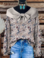 Vintage Floral Print Buttoned Cardigan Sweater