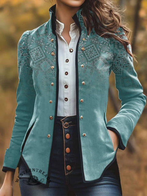 Women's Paisley Print Casual Jacket
