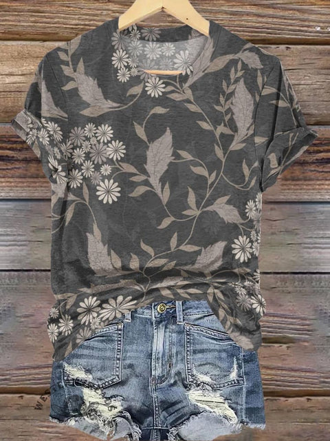 Gray Flower T-shirt