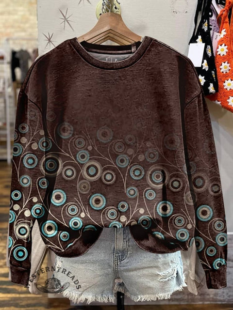 Dot Print Casual Cotton Sweatshirt