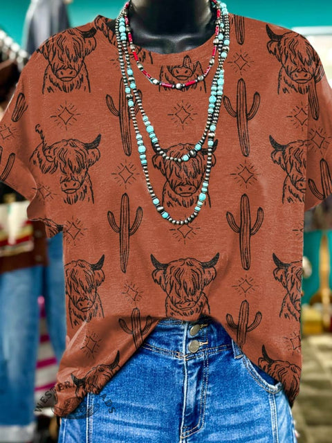 Highland Cow & Cactus T-shirt