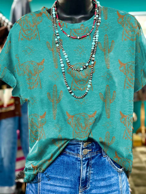 Highland Cow & Cactus T-shirt