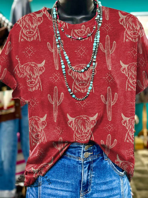 Highland Cow & Cactus T-shirt