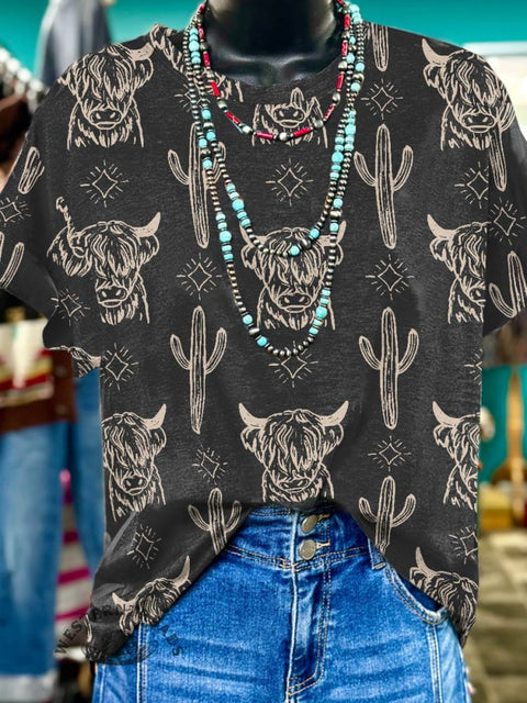 Highland Cow & Cactus T-shirt
