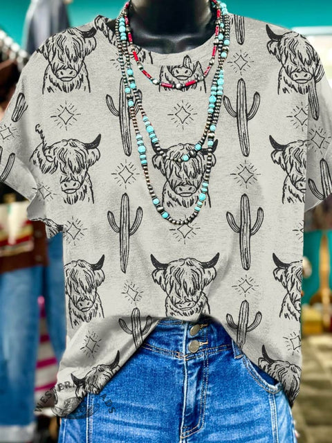 Highland Cow & Cactus T-shirt