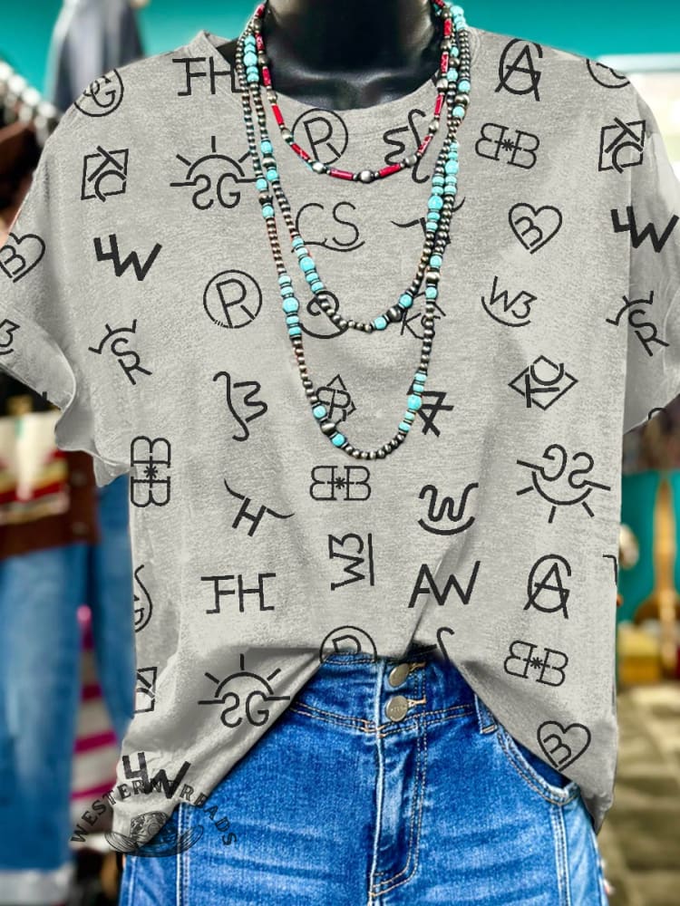 Cattle Brands Print T-shirt
