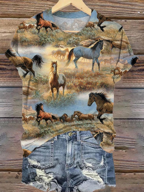 Horse Art Print T-shirt